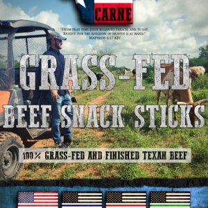 100% Grass Fed and Finished Texan Beef Snack Sticks